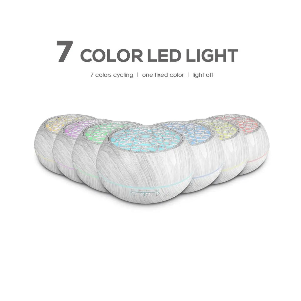 550ml Wood Grain Essential Oil Diffuser & Humidifier, Remote Control, 7 LED Mood Lights, Aromatherapy for Home Wellness