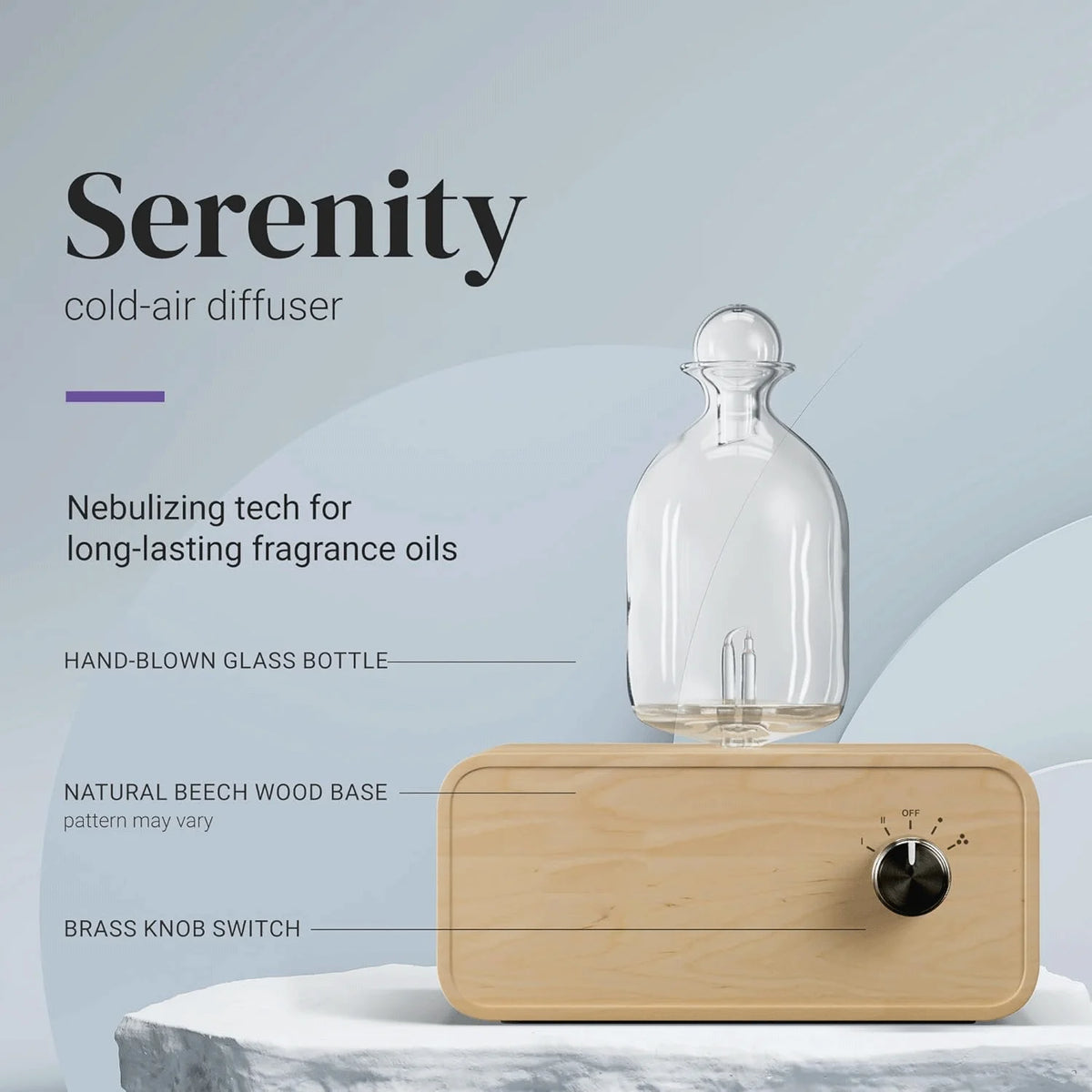 Nebulizing Essential Oil Diffusers For Aromatherapy - Battery Operated Diffuser Wood & Glass Oil Diffuser For Home Office