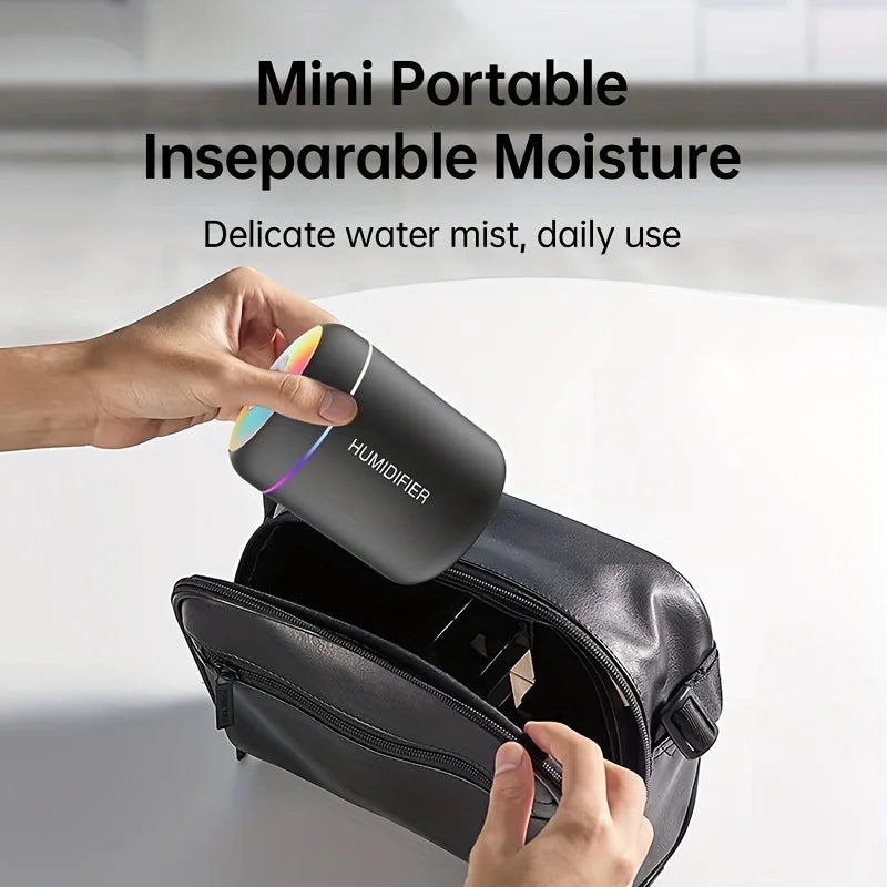Mini Humidifier and Essential Oil Diffuser - Bedroom, Car Use with Cool Mist Technology, Quiet High Mist Volume and LED Light